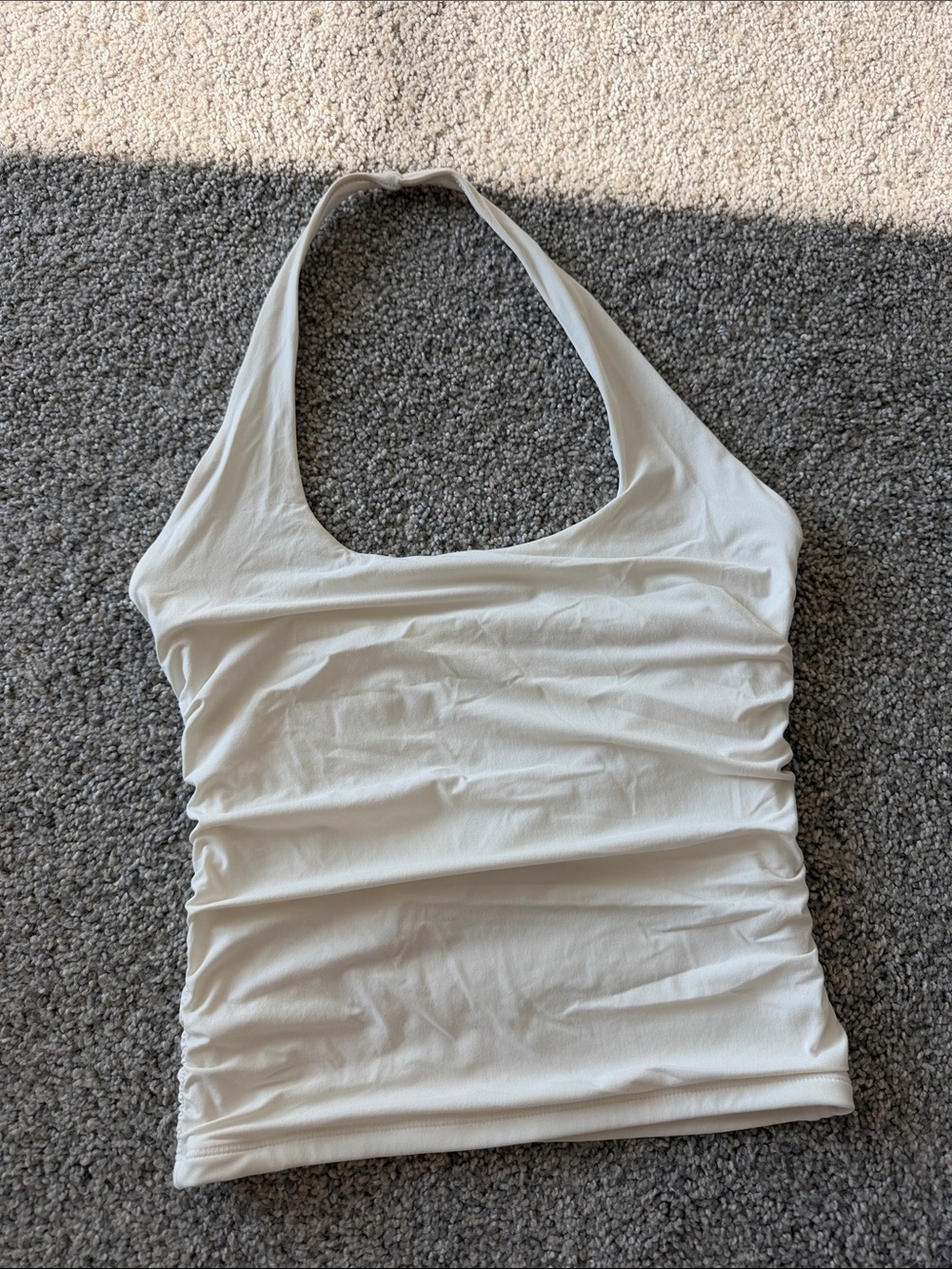 Women's Ivory Halter Tank Top